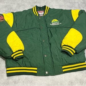 Nutmeg Vintage Seattle Super Sonics Men’s Puffer Jacket 90s Large NBA Nylon Y2K